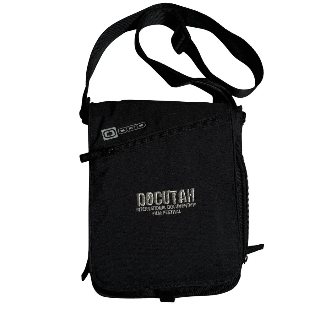 Ogio Black Crossbody Messenger Bag Docutah Film Festival Travel Tech Bag